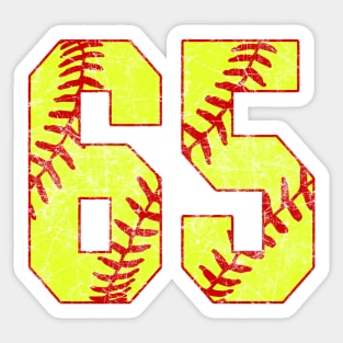 Fastpitch Softball Number 65 #65 Softball Shirt Jersey Uniform Favorite Player Biggest Fan Sticker